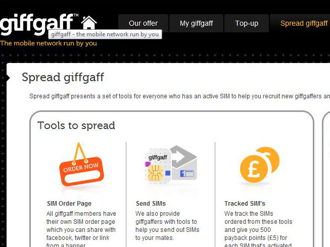 Giffgaff Web Site