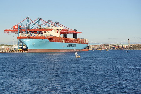 Majestic Maersk in the container port of Gothenburg